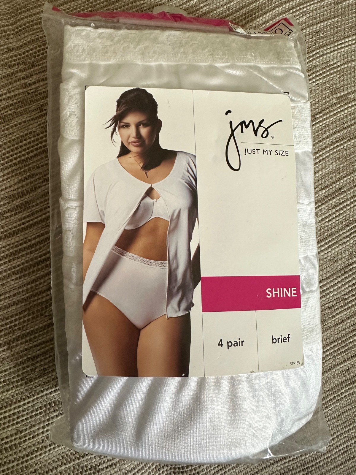 JMS just my size SHINE white lace brief panties 4 pr 2006 NOS size 10 nylon