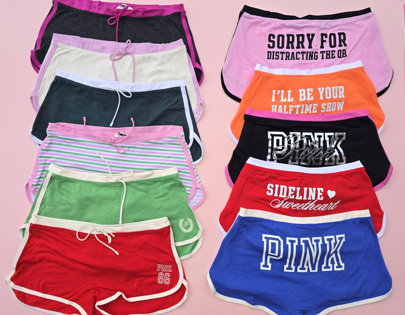 Victoria’s Secret Pink Dorm Boyshort Panty Red Blue Green XS S M L XL NWT