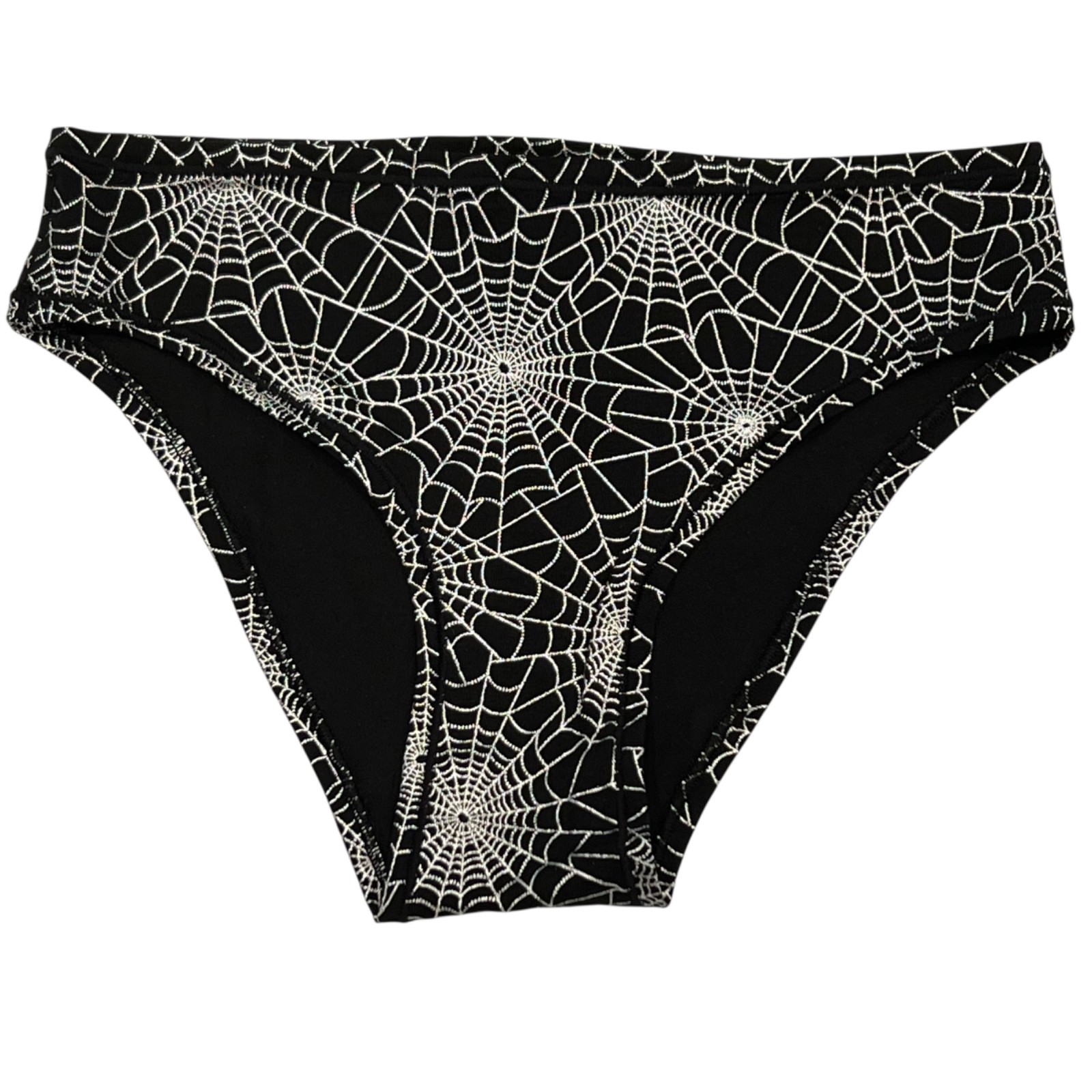 NWT VICTORIA’S SECRET PINK Cheeky Pantie Sz XS-S-M-L-XL-XXL Black Silver Webs