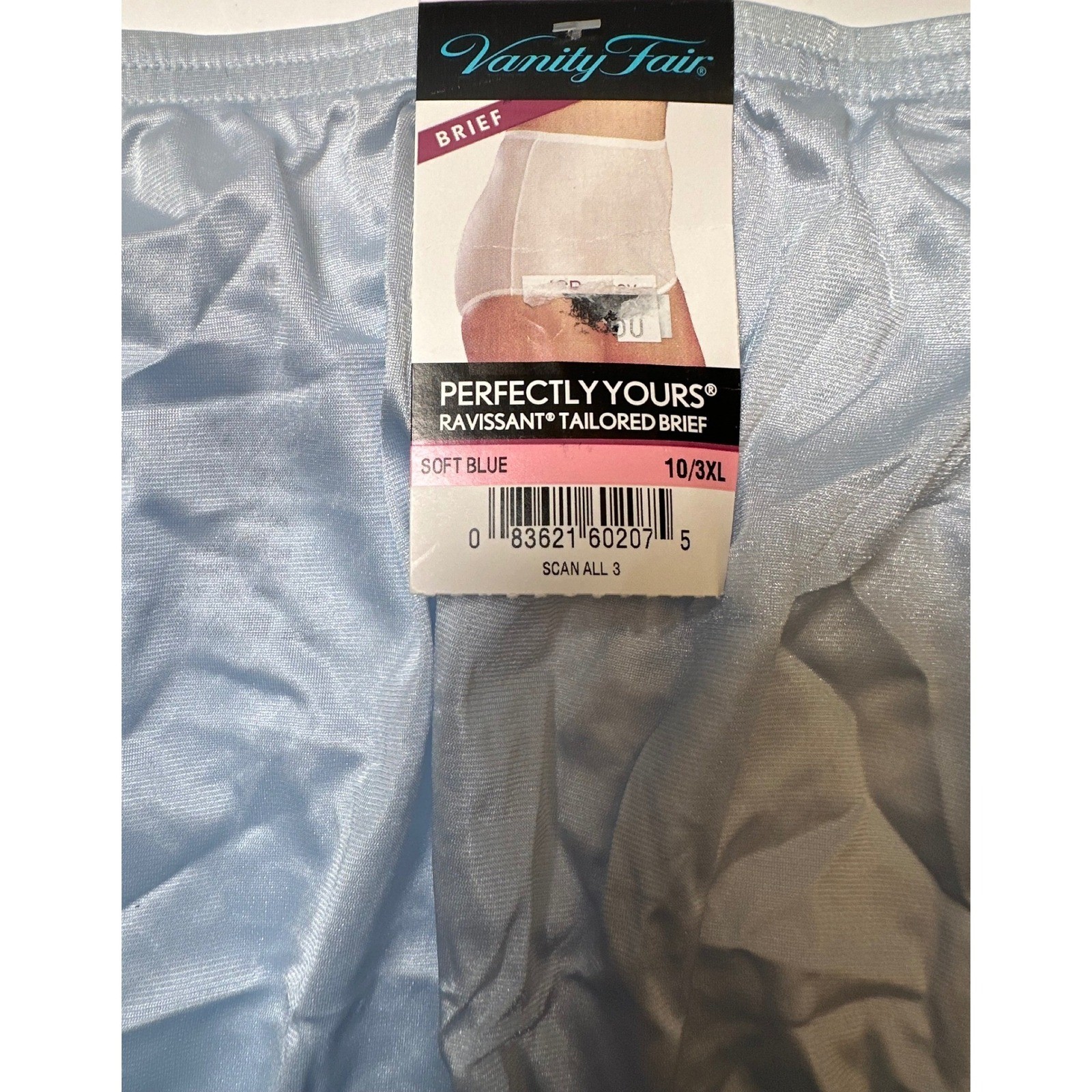 NWT Vanity Fair Perfectly Yours Ravissant Tailored Brief Soft Blue 10/3XL 15712