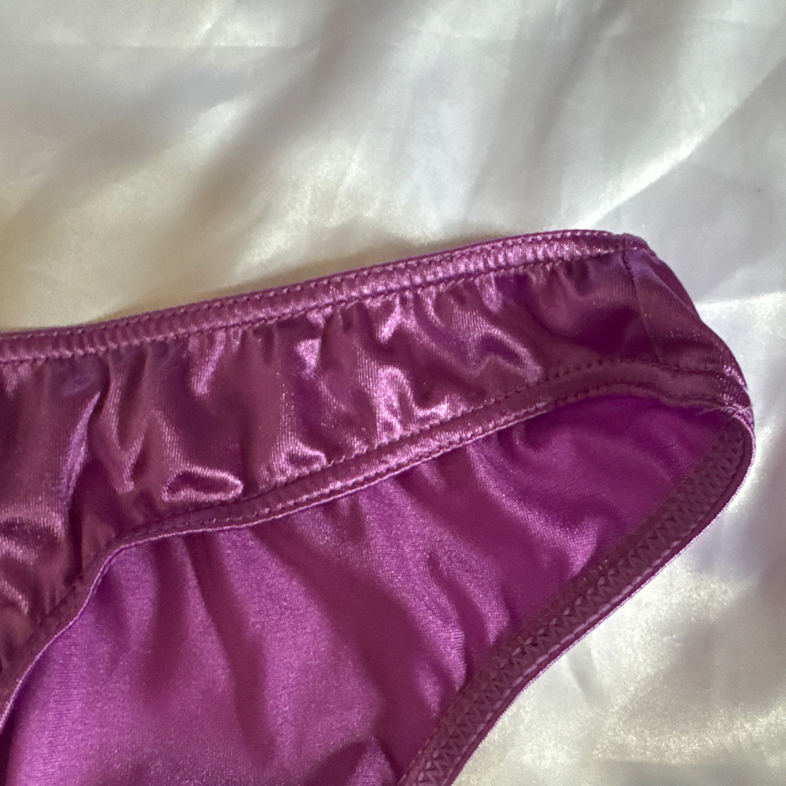Shiny Satin Purple Men’s Pouch Bikini Brief Panties Sz 2XL