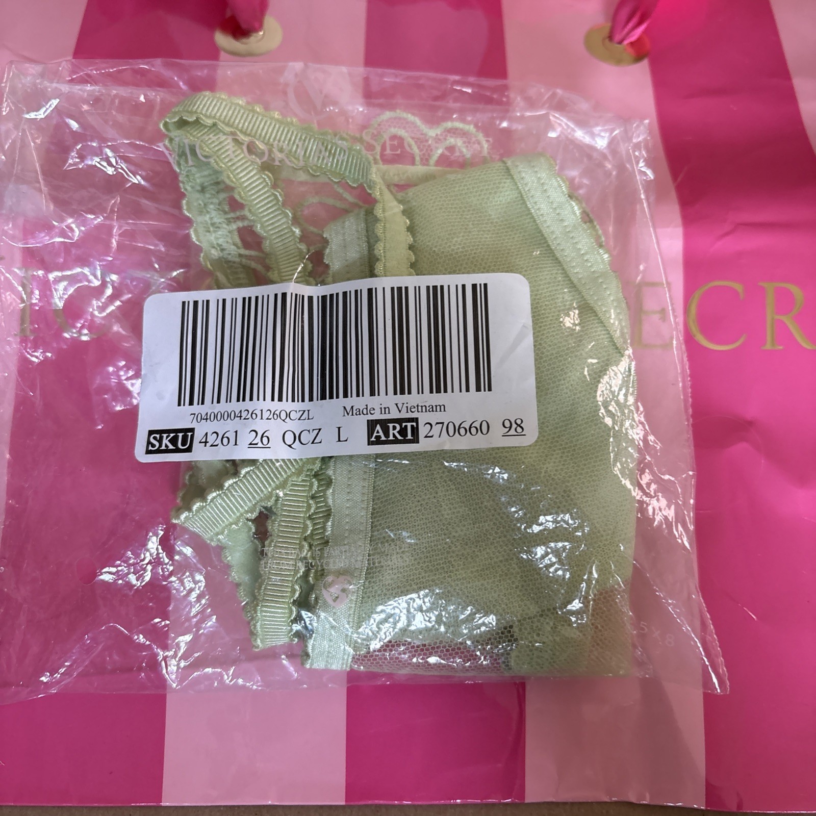 Victoria’s Secret Women’s Thong String Neon Green – Size M – Free Shipping