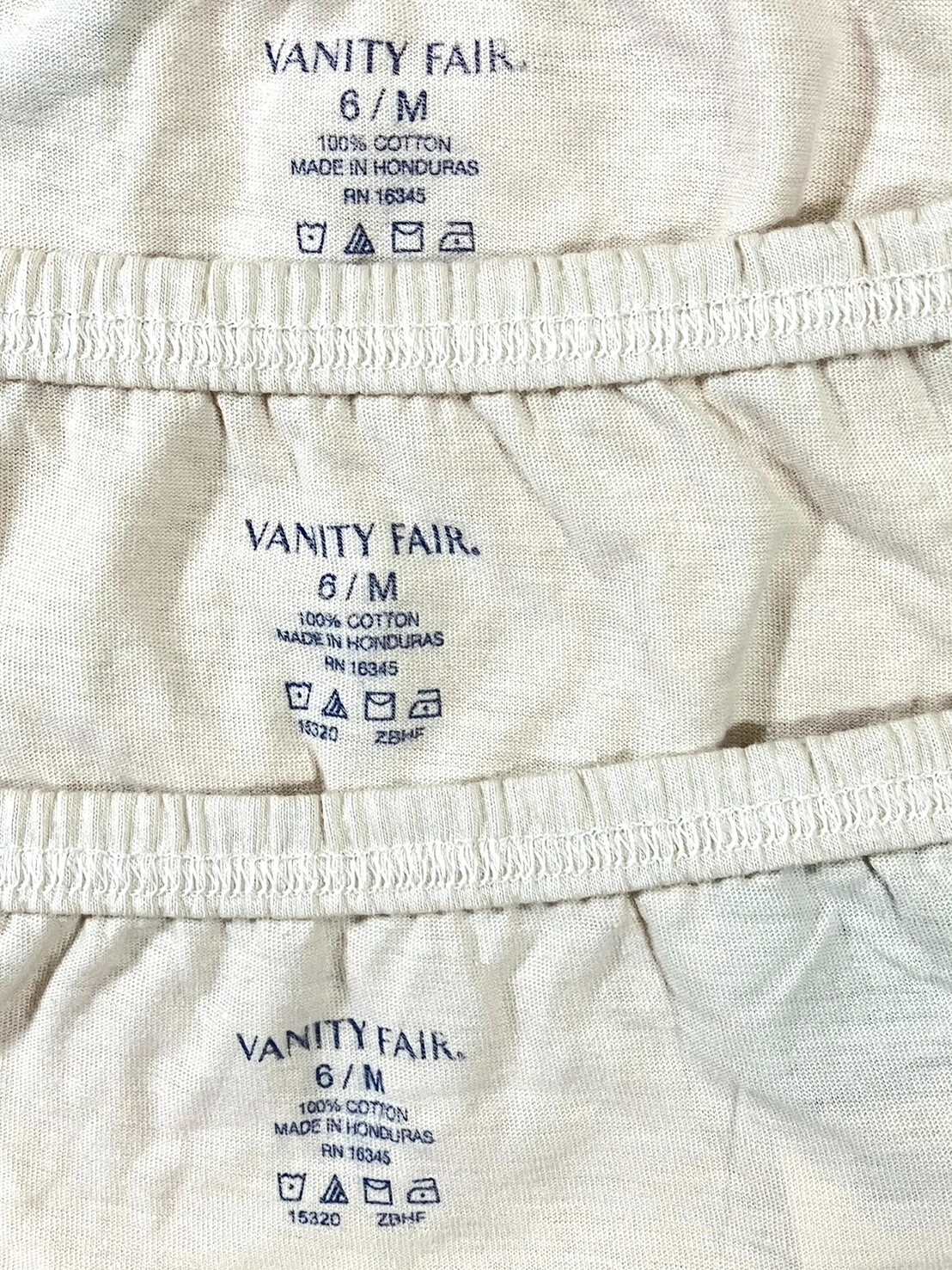 NWT 3-Pack Vanity Fair Womens 6/M Perfectly Yours Cotton Brief Panty 15320 Fawn