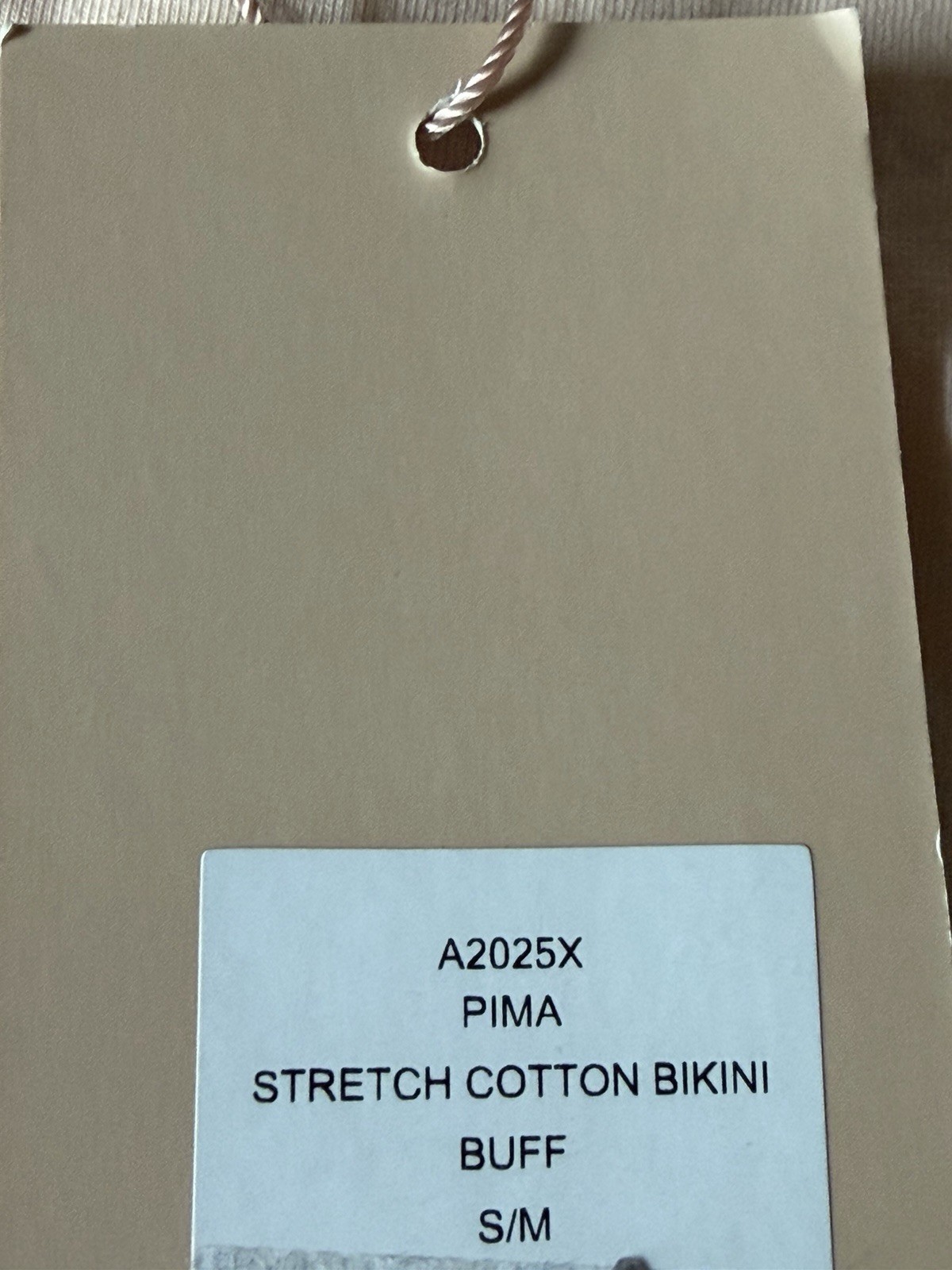 NWT Eberjey Pima Stretch Cotton Bikini in Buff: Size Small/Medium