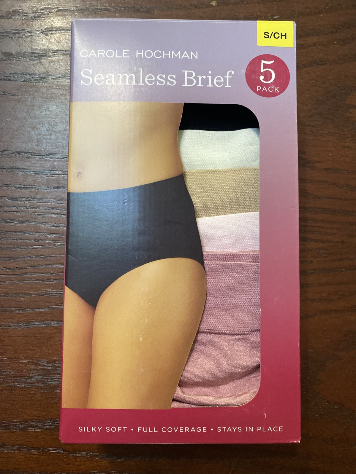 NWT CAROLE HOCHMAN 5 PK MULTI COLORED SILKY SOFT FULL COVERAGE BRIEFS SZ S #303C
