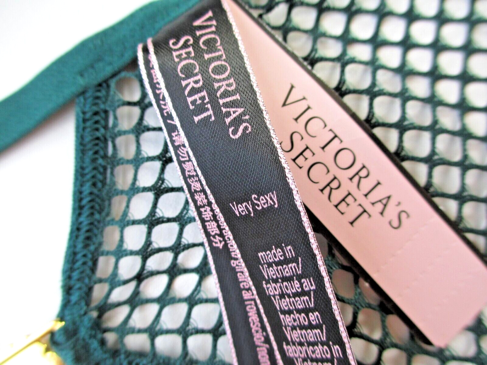 VICTORIA’S SECRET VERY SEXY Open Back Cheeky Panty VS Green Fishnet Lace S M L