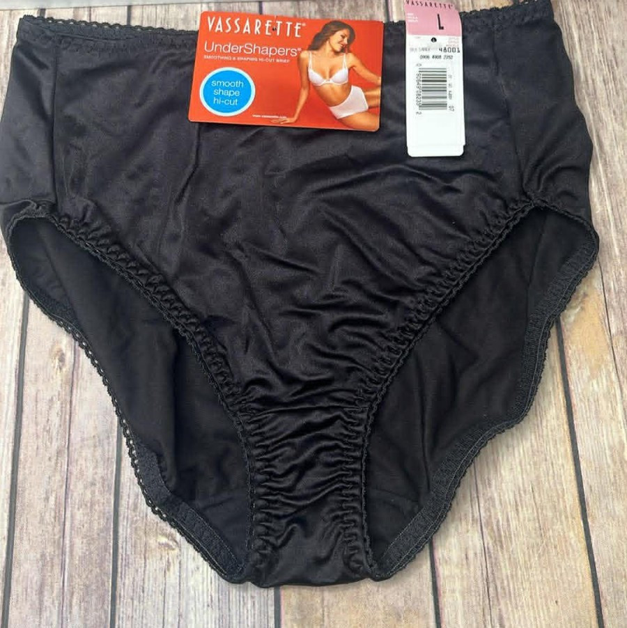 NEW NOS Vassarette Undershapers Women’s LARGE Hi Cut Brief Panty 48001 Lot of 2