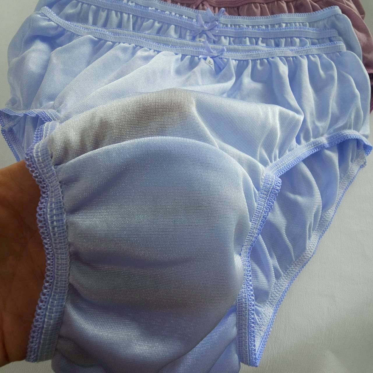 6pc Bikini Women Underwear Light Nylon Panties Soft Briefs Hip 38″-42″ XL/Purple