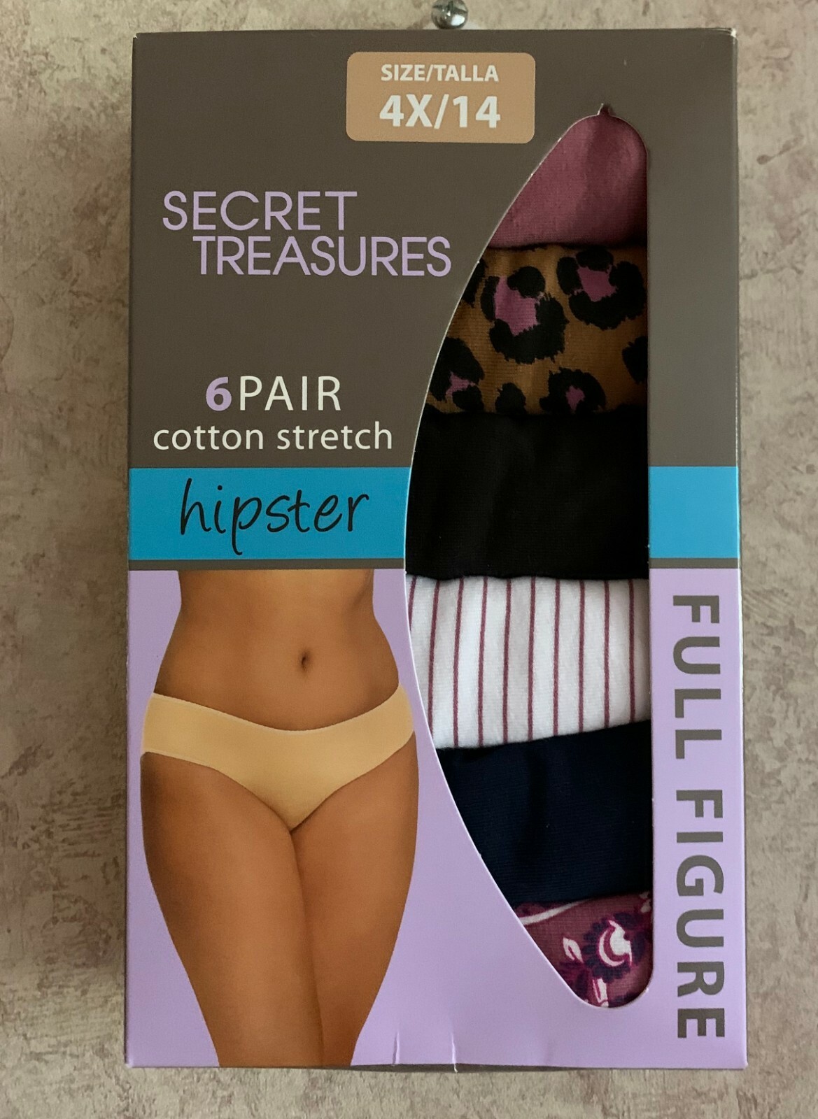 Secret Treasures Women’s Panties Hipster 6 Pair New Size 4X 14 28W 30W Stretch