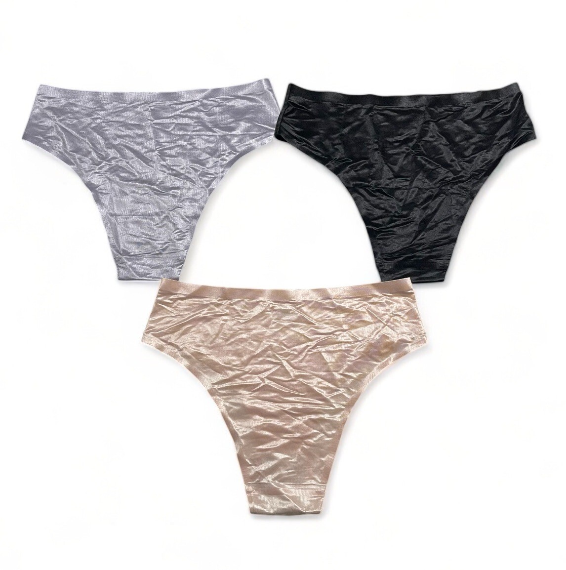 Set Of 3 Underwear Polyamide & Elastane Womens Size L, New
