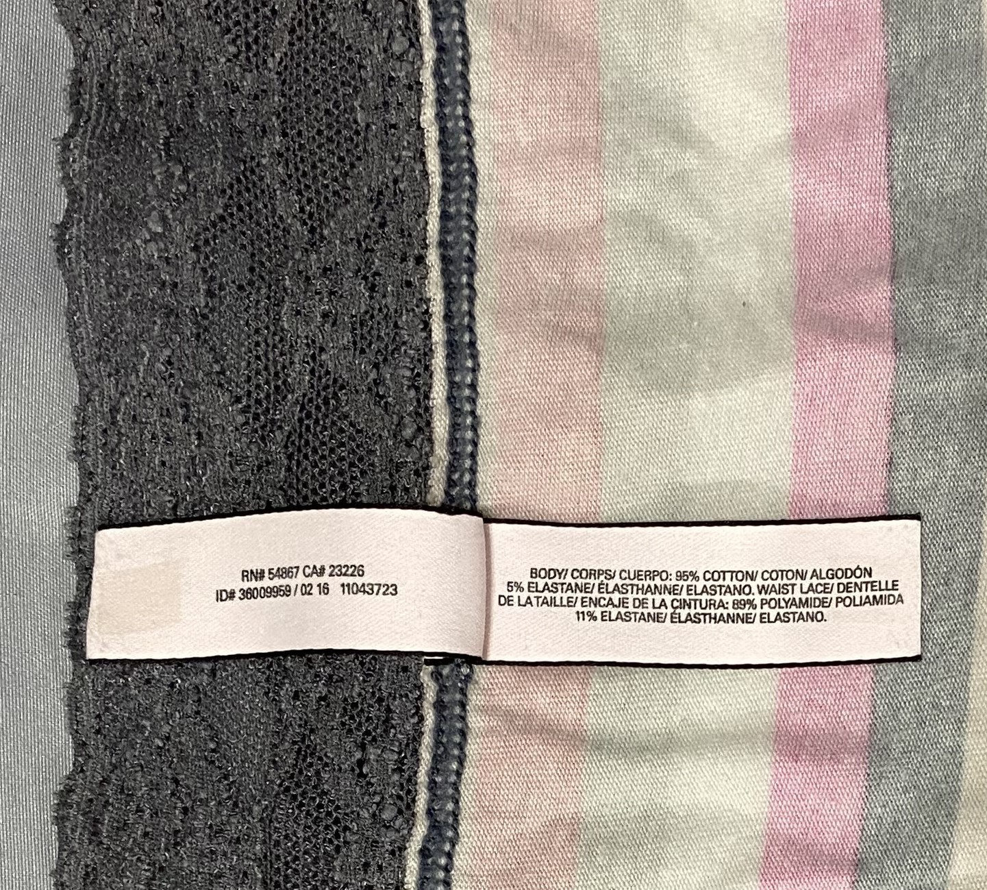 2016 Victorias Secret HIPSTER HIPHUGGER Low Rise Panties Stripes Lace Cotton Med