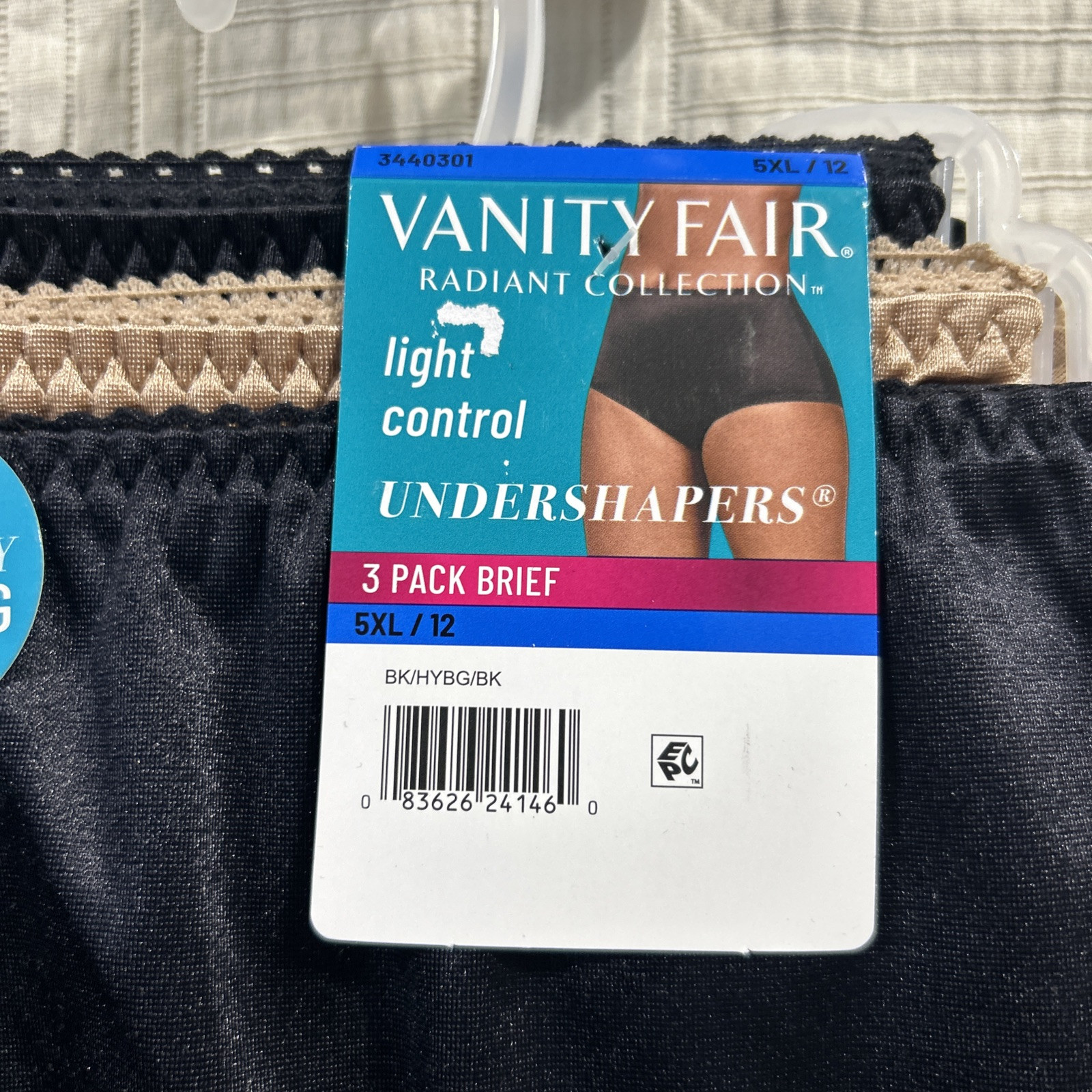 Vanity Fair Radiant Collection Light Control Under Shapers 3 Briefs 5 XL 12 New