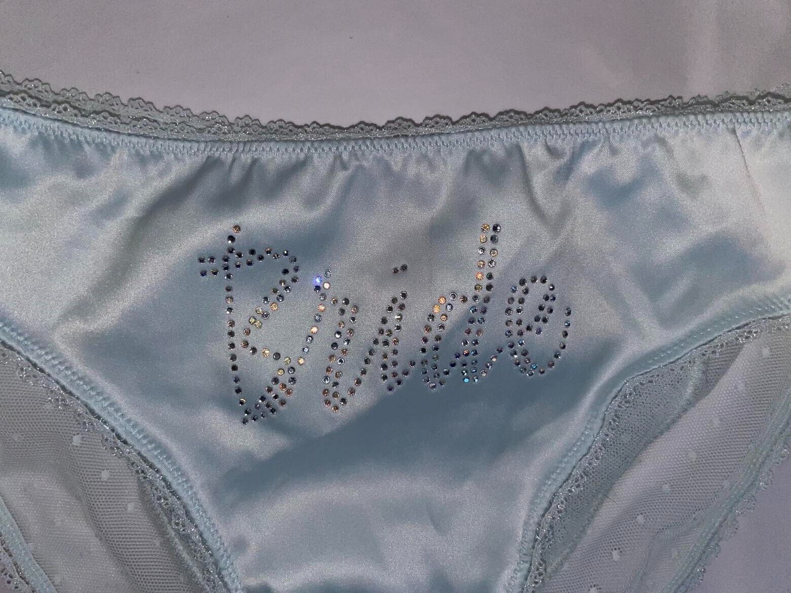 2016 Collection ~ VICTORIA’S SECRET Baby Blue BRIDE Bikini Panty NWT! ~ Small