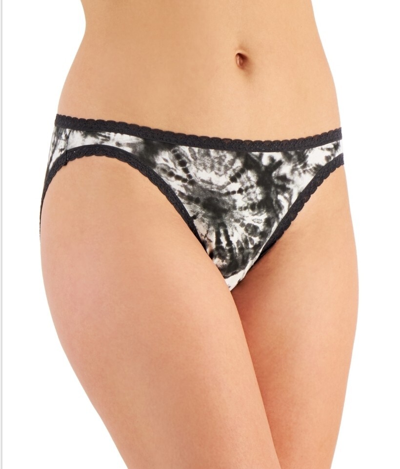 Jenni Women’s Lace Trim Bikini Underwear Panties Tiedye Black NWT Size XXL