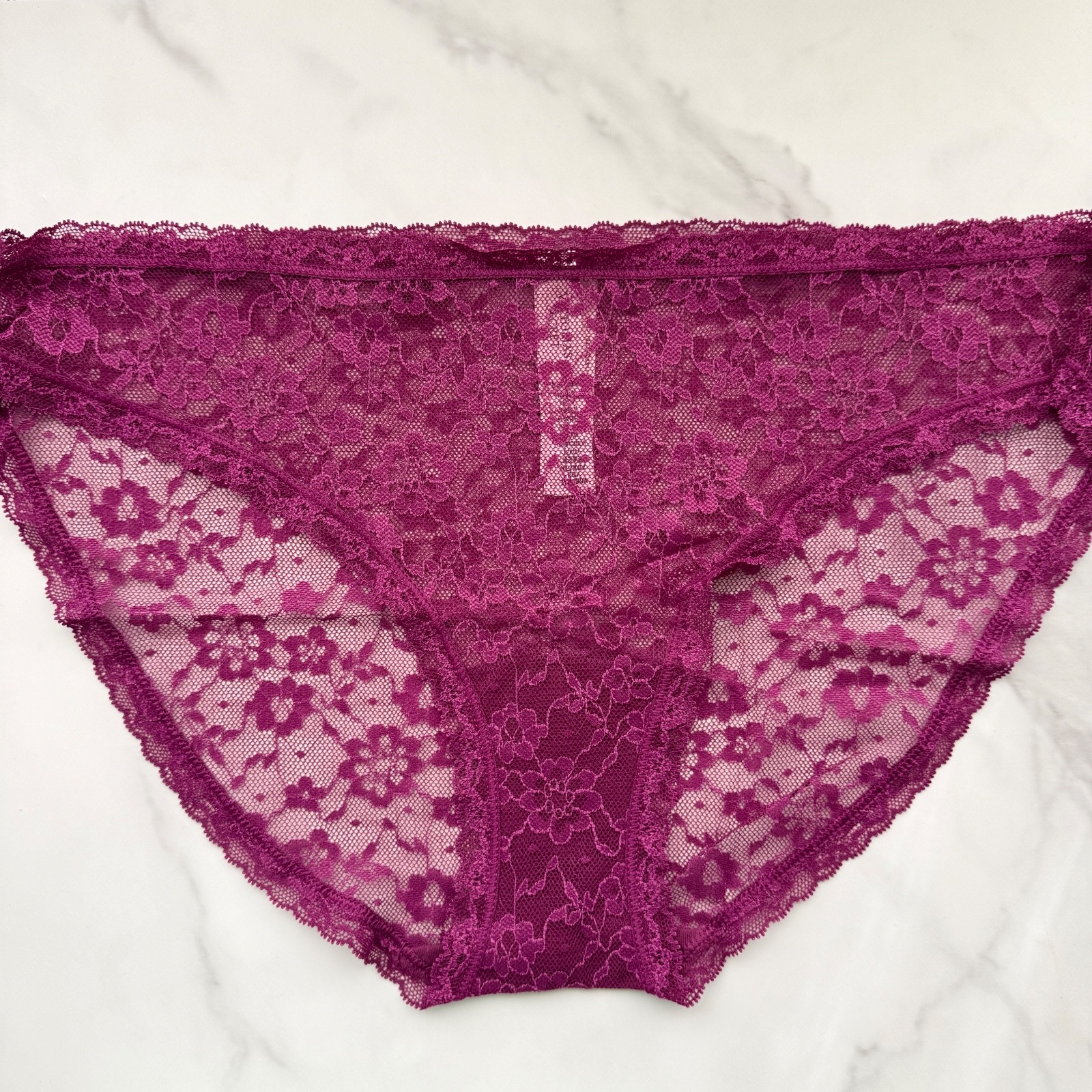 Victoria’s Secret The Lacie Posey Lace Bikini Panty Plum Rouge SZ XL