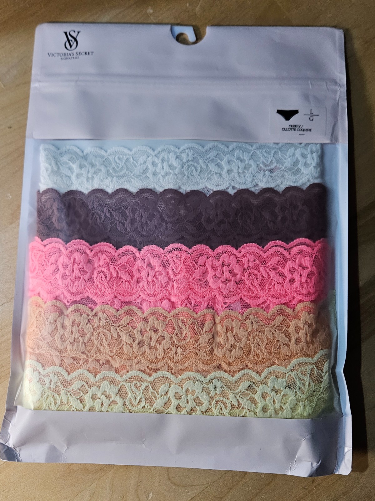 VICTORIA’S SECRET 5-Pack Lacie Cheeky Panties NEW Size L,M,S #B2-6
