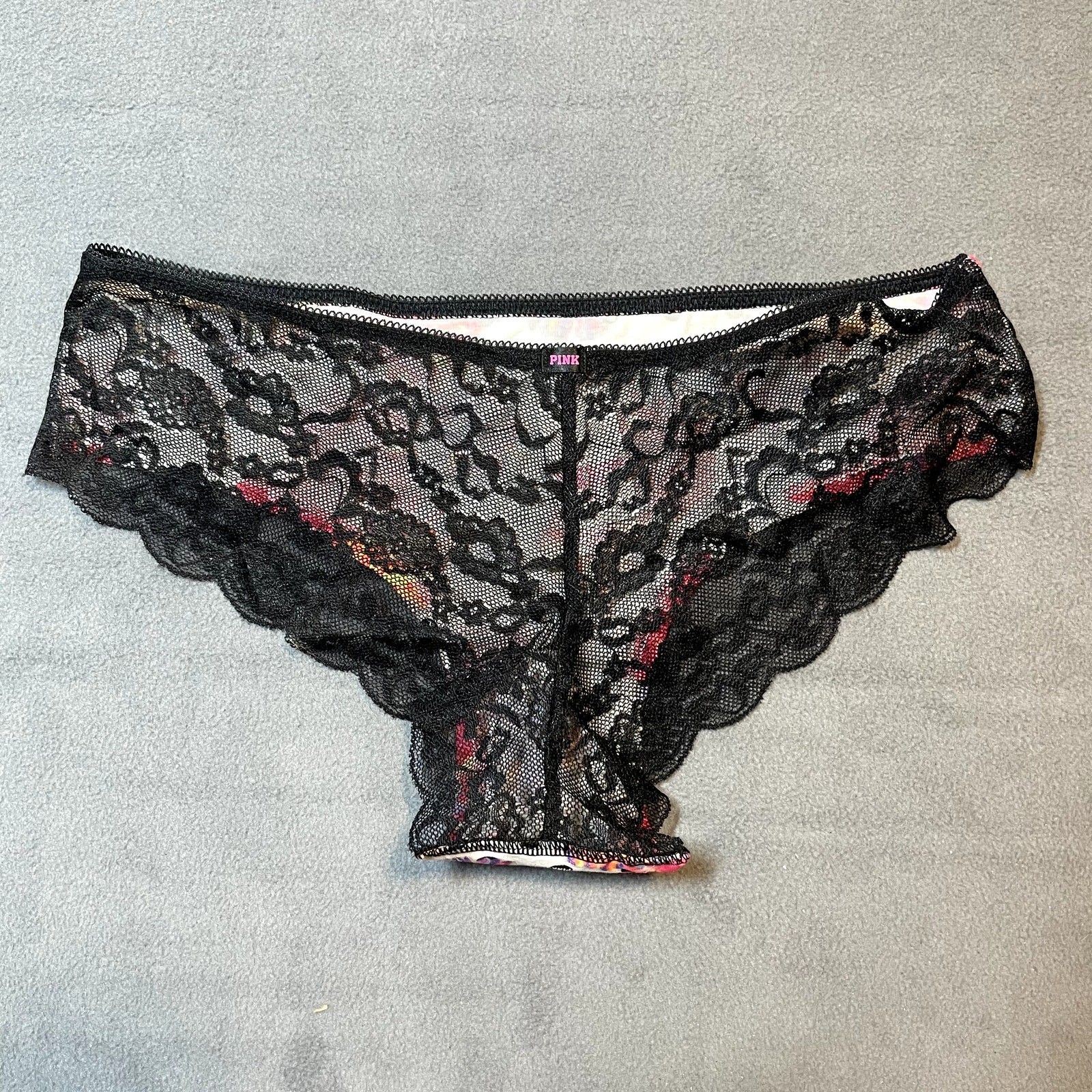 Victoria’s Secret PINK 2012 Lace Back Low Rise Hipster Panty Floral Polka Dot