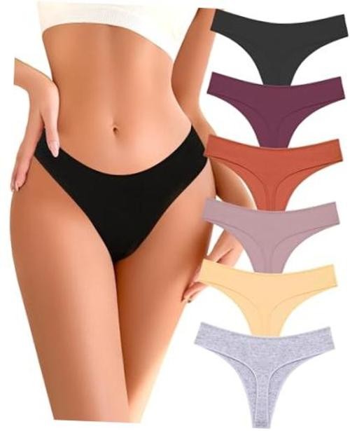 Cotton Underwear for Women Pack Large Black/Purple/Caramel/Khaki/Apricot/Gray