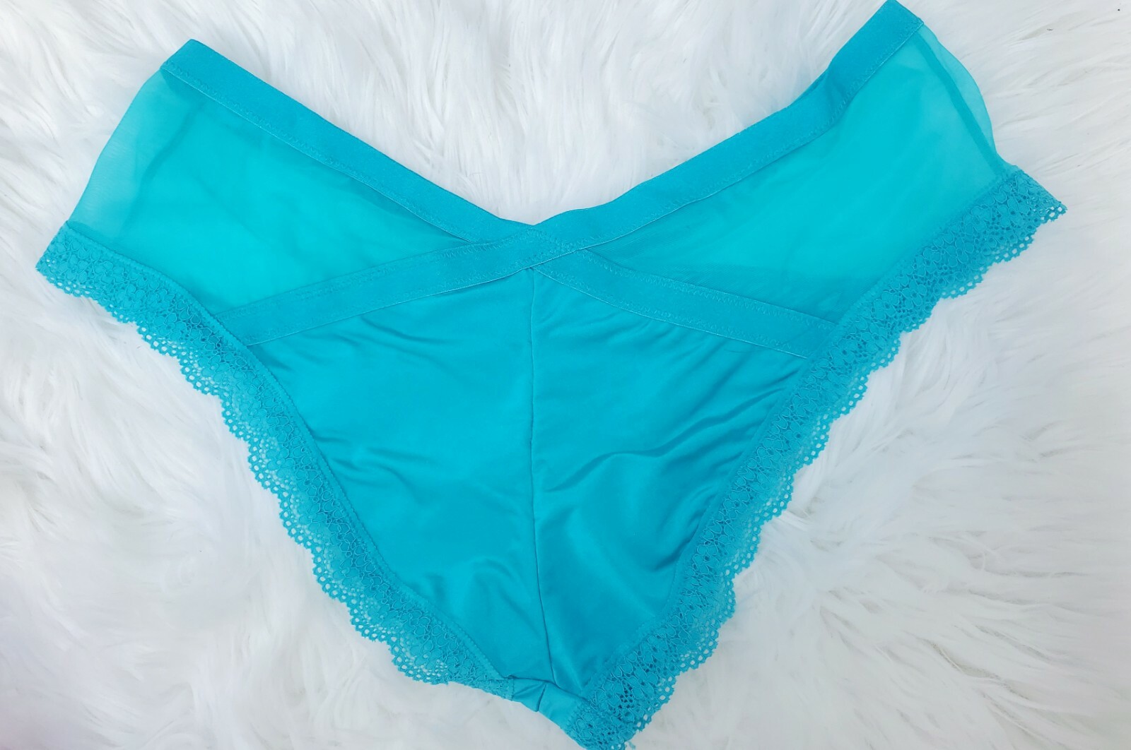 – Victoria’s Secret Neon Blue Soft silky Panty – Large