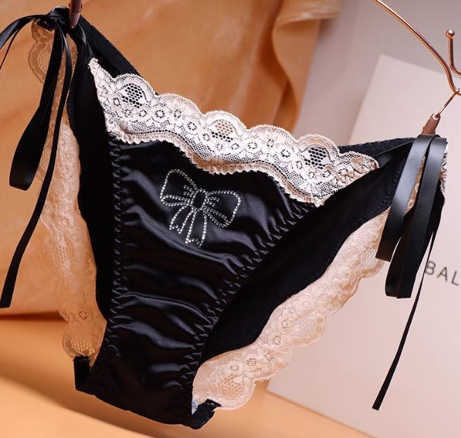 1/6 Pack Lot Womens Lady Sexy Satin Panties Lace Brief Undies Tie String Bikinis