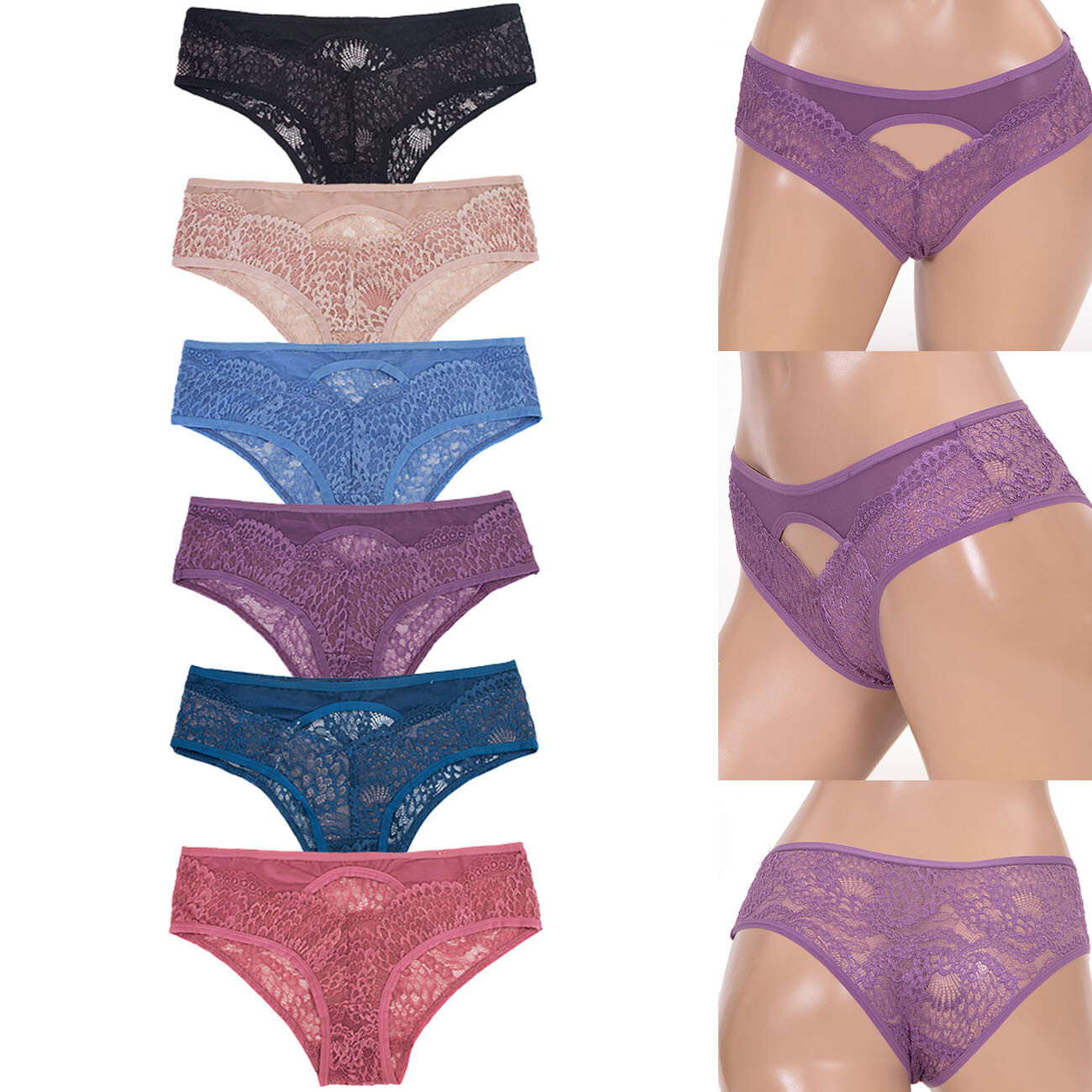12 pack JENNIFER Women’s Stretch Sexy Floral Lace Cheeky Panty Underwear