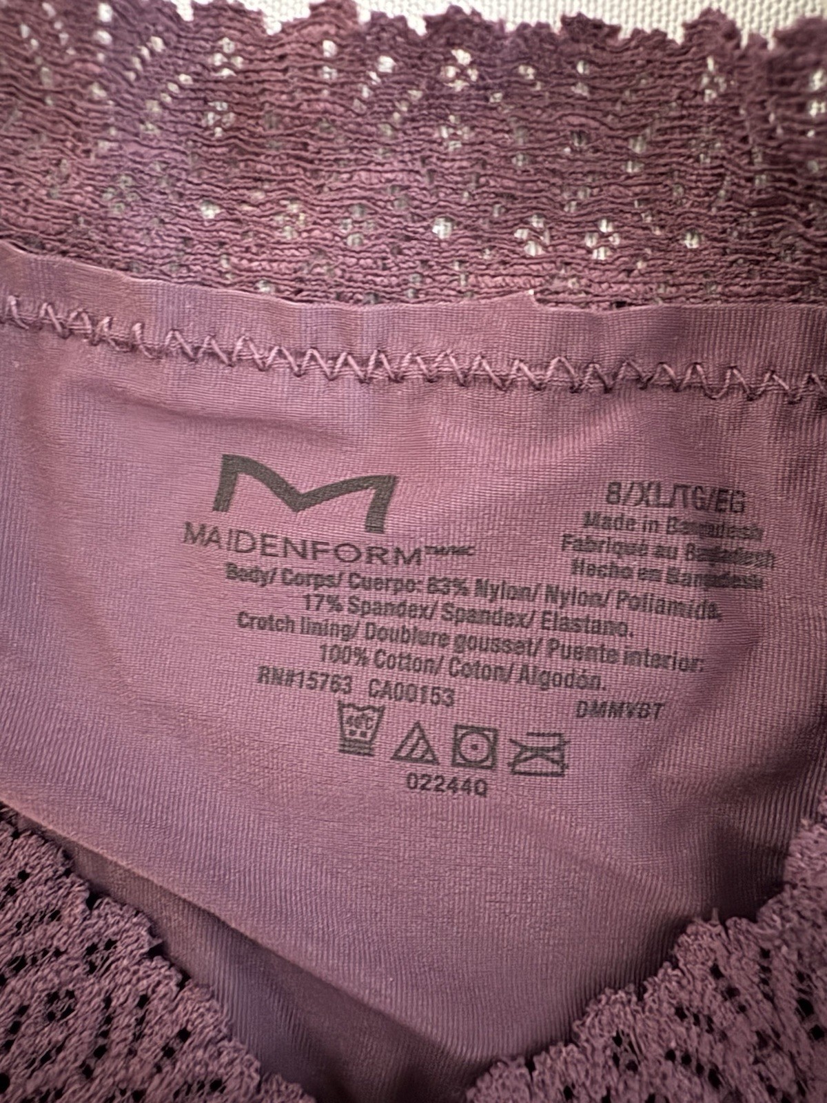 NEW Maidenform DMMVBT V Back Thong 2 Pair XLarge 8 Women’s Thong Multicolor