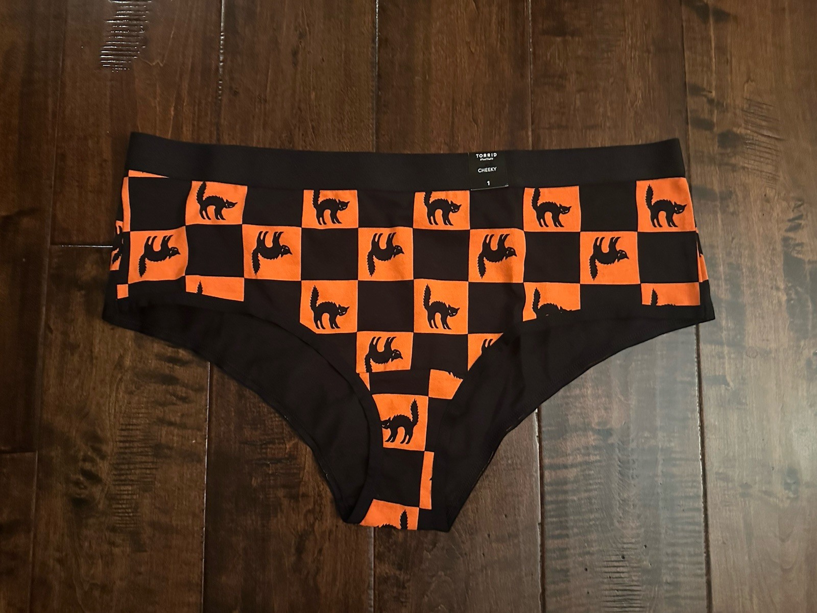 Torrid Ladies Panties Underwear Cheeky Black Cats Orange Halloween NWT Sz 1