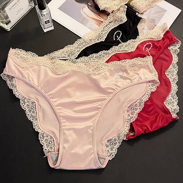 5 Pack Lot Sexy Womens Silky Satin Panties Underwear Ladies Lace Bikini Lingerie