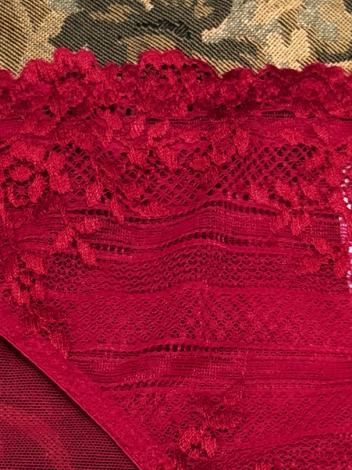 WACOAL 64391 EQUESTRIAN RED Embrace Lace BIKINI Panties XL