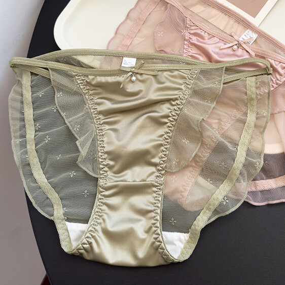 5Pack Lot Sexy Ladies Womens Satin Panties Bikini Underwear Sheer Brief Lingerie