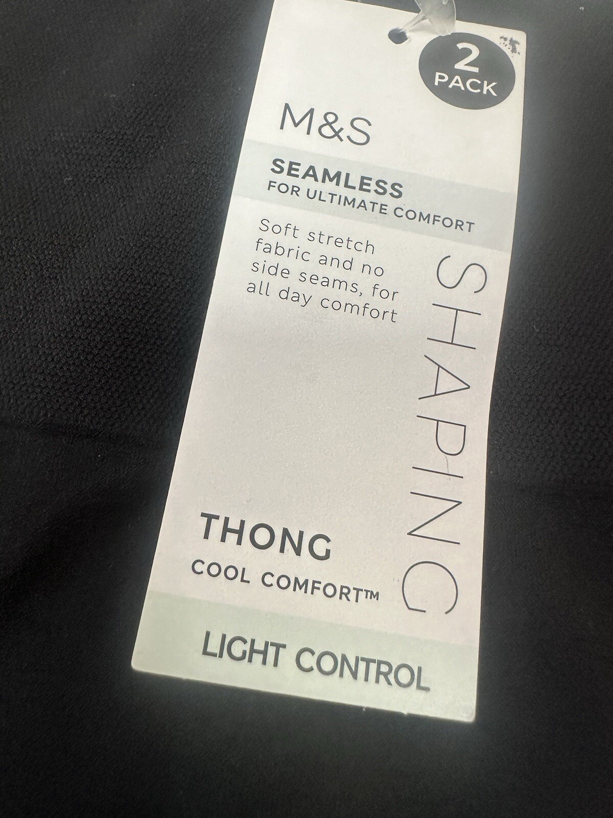 NEW M&S Shaping 2 pack light control Cool Comfort thongs in rose quartz or black
