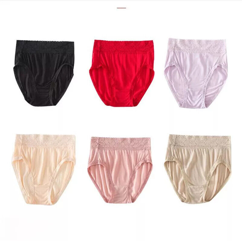 100% Mulberry Silk Underwear For Women Briefs Thin Silk Lady Panties High Waist