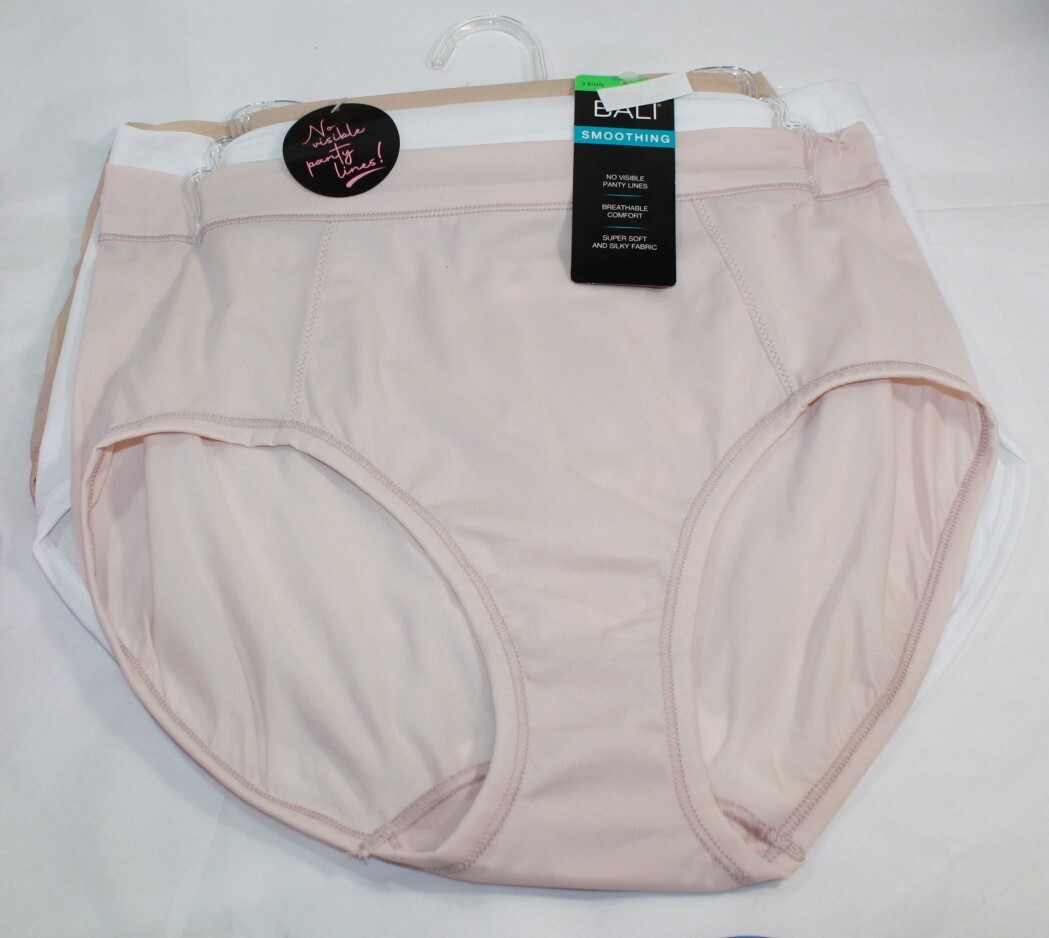 New set/3 BALI One Smooth U ULTRA LIGHT BRIEF panties breathable PINK BEIGE WHIT