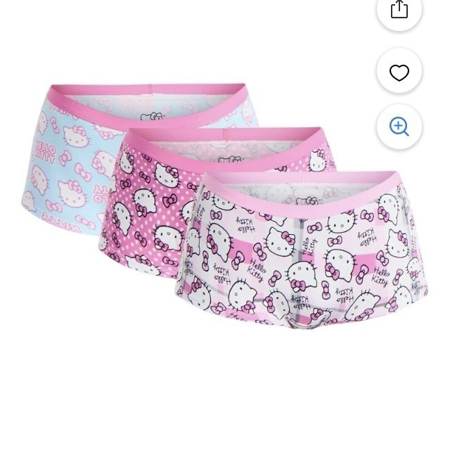 Sanrio Hello Kitty Women’s Boyshort Panties 3-Pack Size Small Fits True Size 4/6