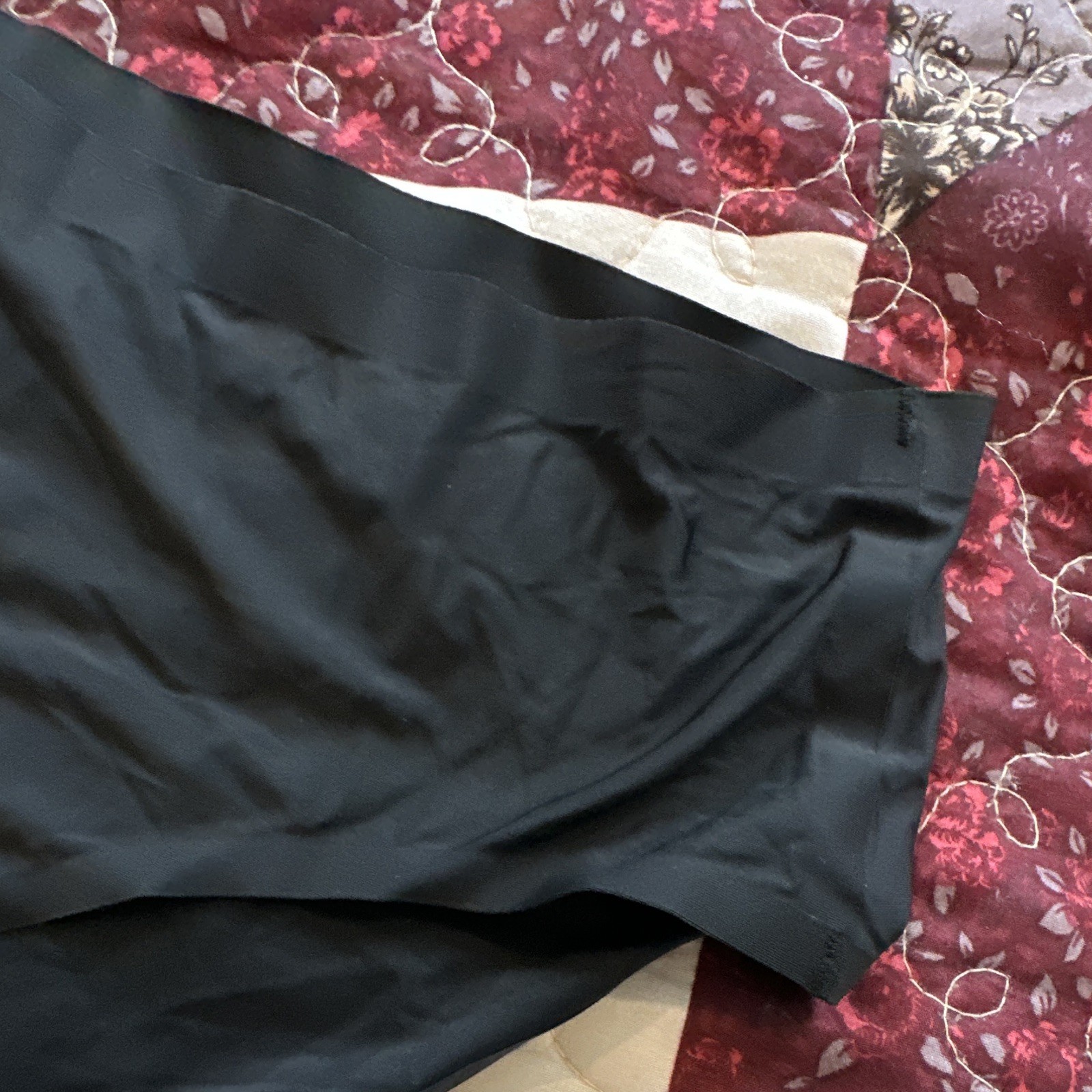 Women’s Seamless Bikini Panties Black Size L Solid Opaque Polyamide Elastane