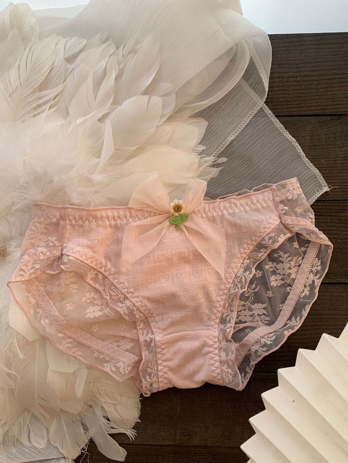 Japanese Breathable Jacquard Cotton Lace Sexy Lace Up Sweet Girl Underwear