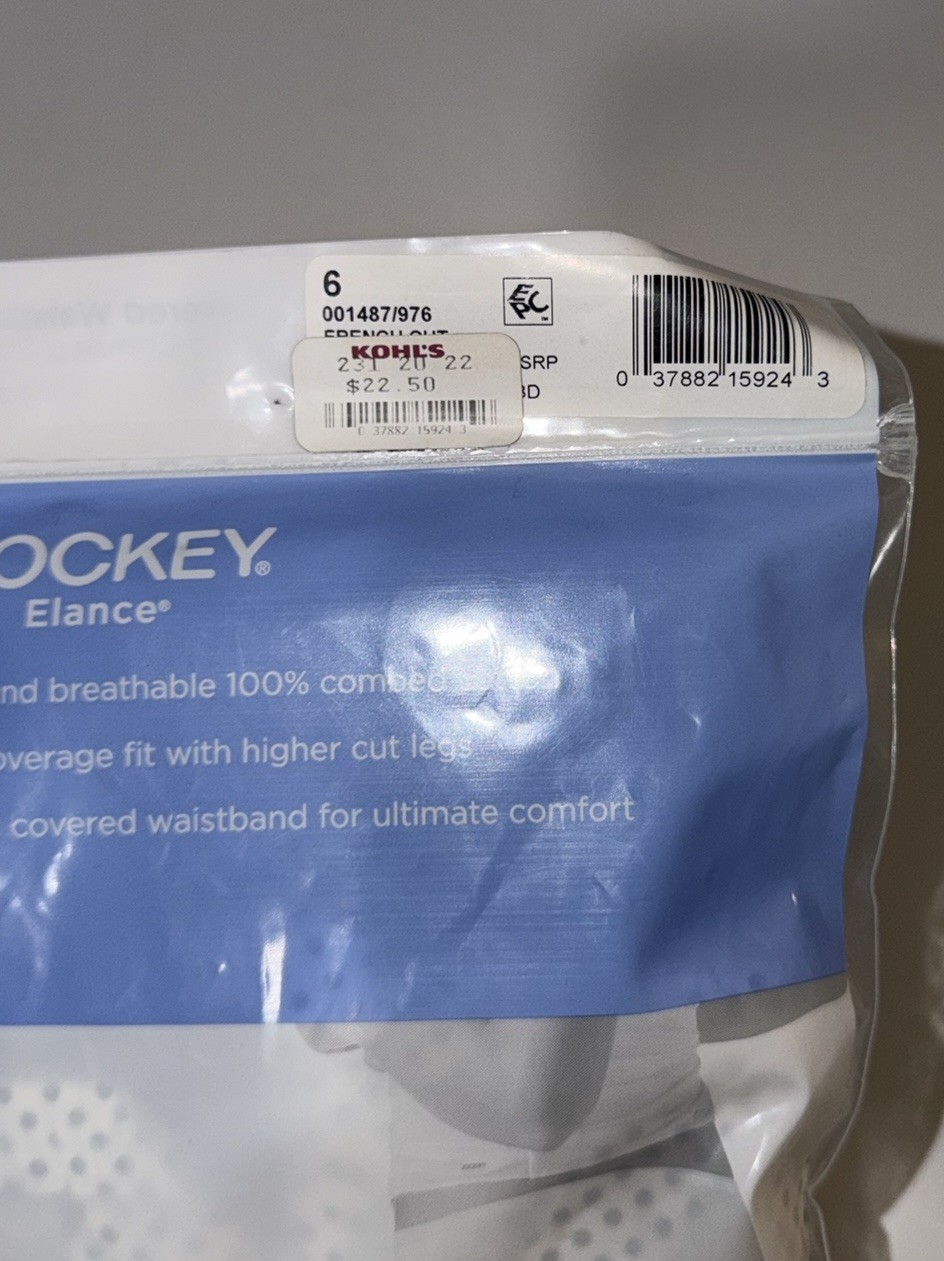 Jockey Elance 3 Pack French Cut Panties Polka Dots Blue Navy Cotton Comfort 6 M
