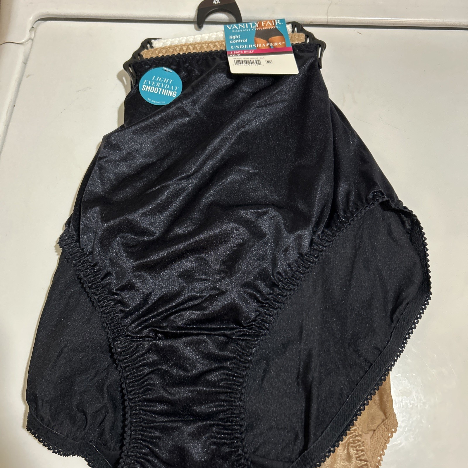 VANITY FAIR Radiant Women’s 4XL/11 Undershapers Satin Briefs High Waist 3-pack