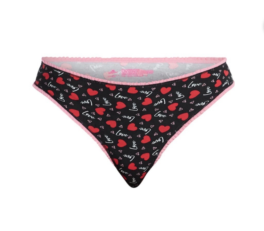 7-Pair WAY TO CELEBRATE Women’s XL (16-18) Thong Valentines Day Heart Underwear