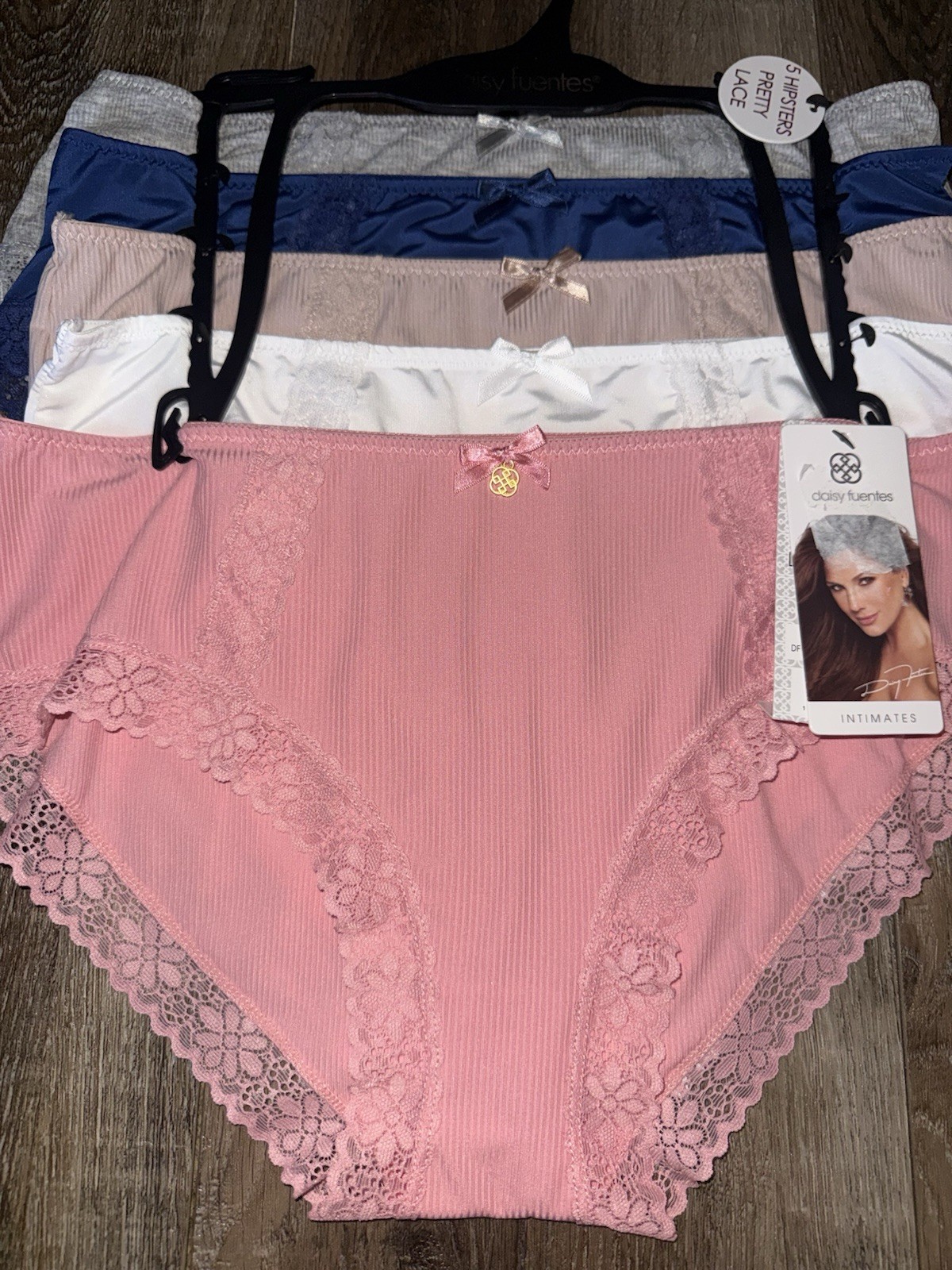 Daisy Fuentes ~ Women’s Hipster Underwear Panties Polyester Blend 5-Pair ~ L