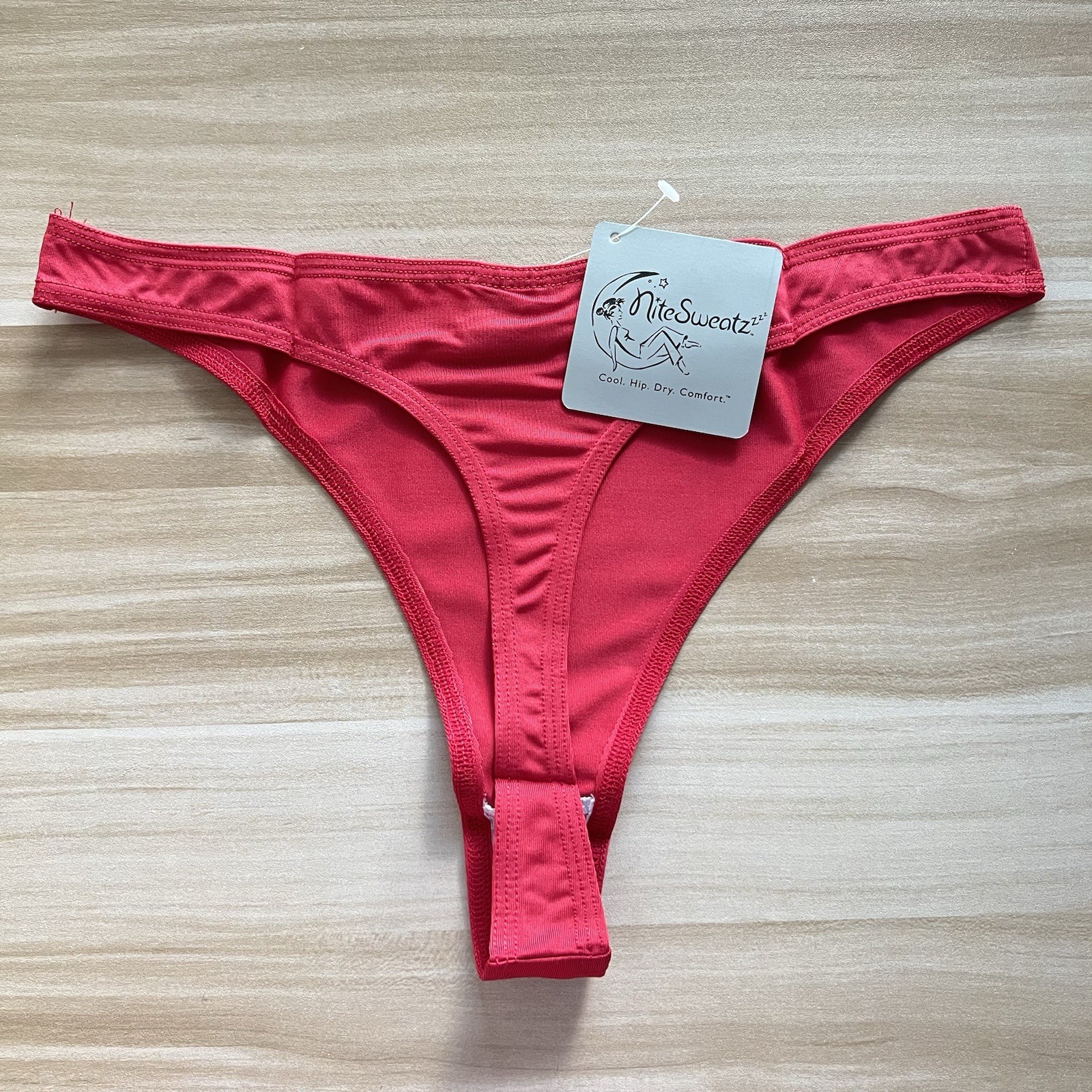 NiteSweatz Thong Panties Underwear Medium Red Moisture Wicking Microfiber NEW