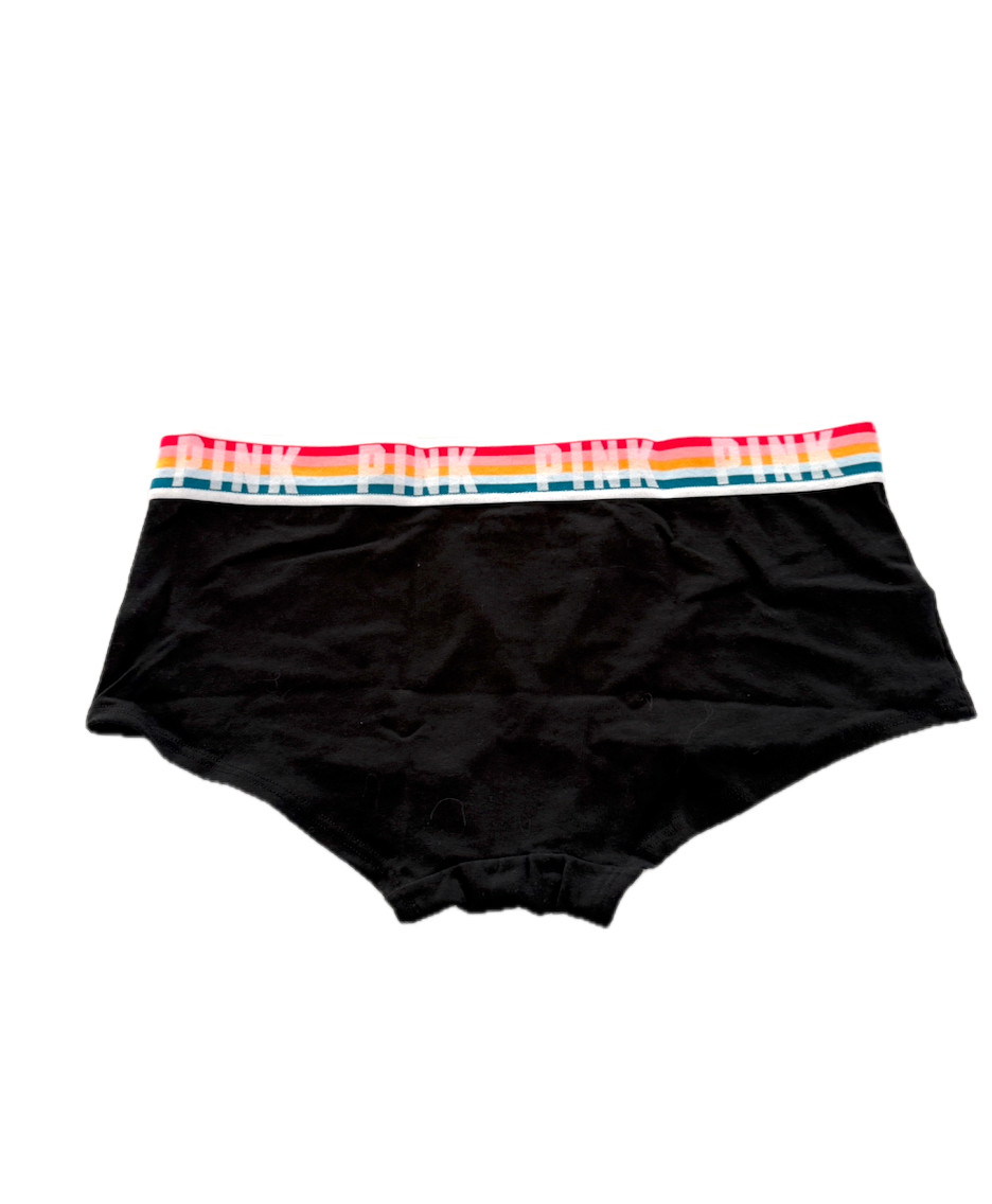 Victoria’s Secret PINK Logo Boyshort Panty Black w Sequin Dog