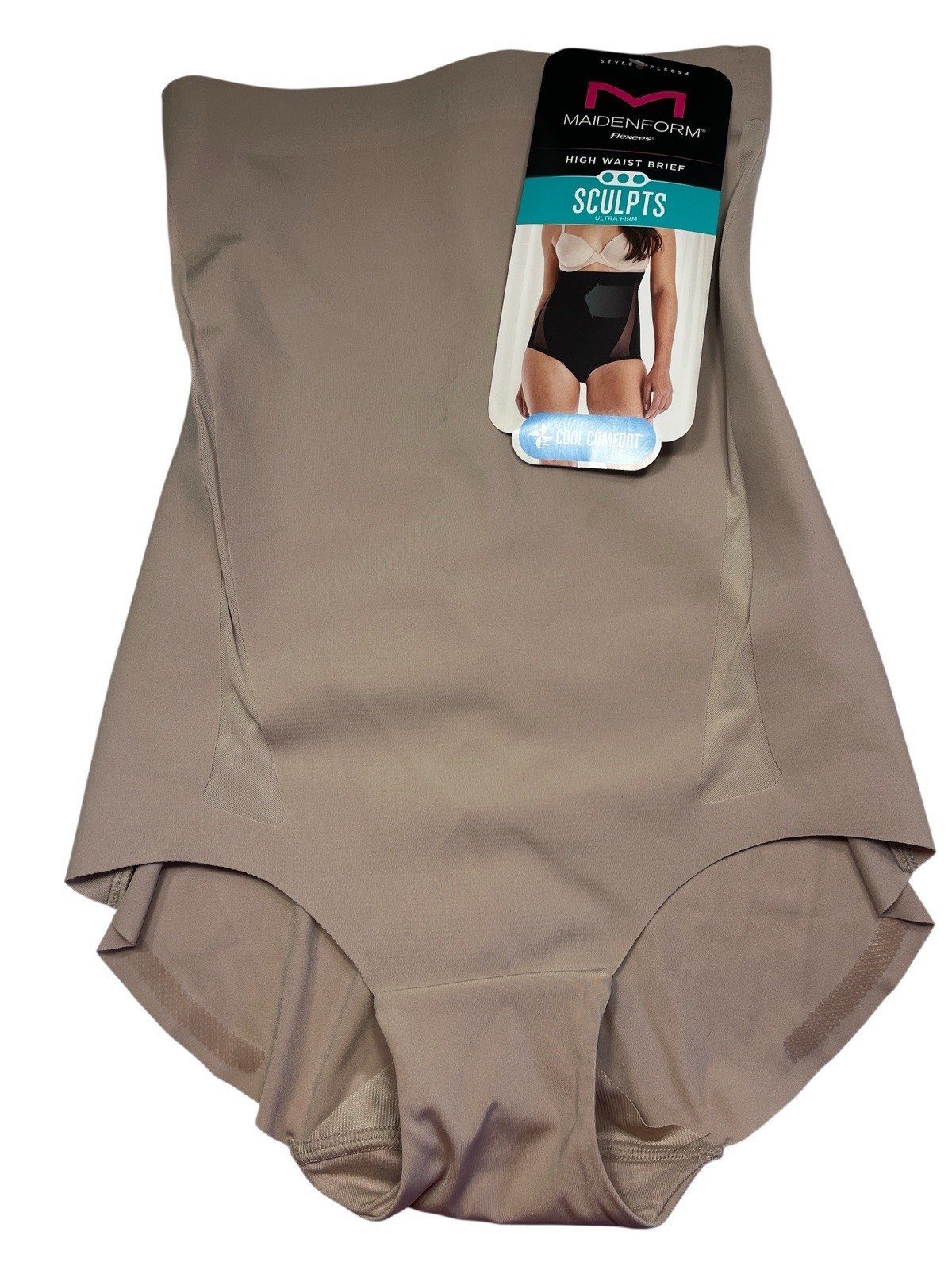 Maidenform Brief Women Small Taupe High Waist Sculps Ultra Firm Cool Comfort