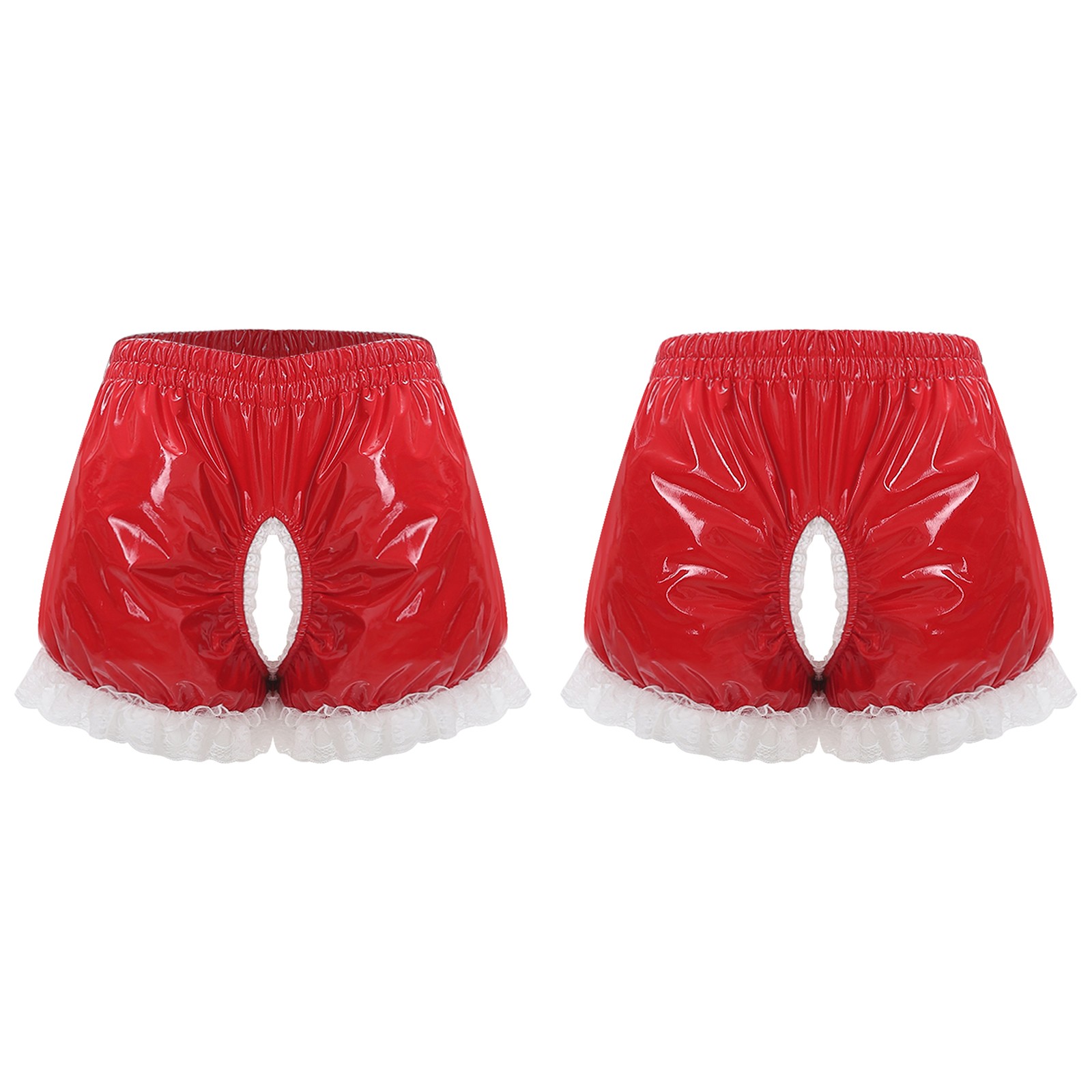 Women Shorts Bodycon Panties Pvc Bloomers Briefs Leather Underwear Shiny Night