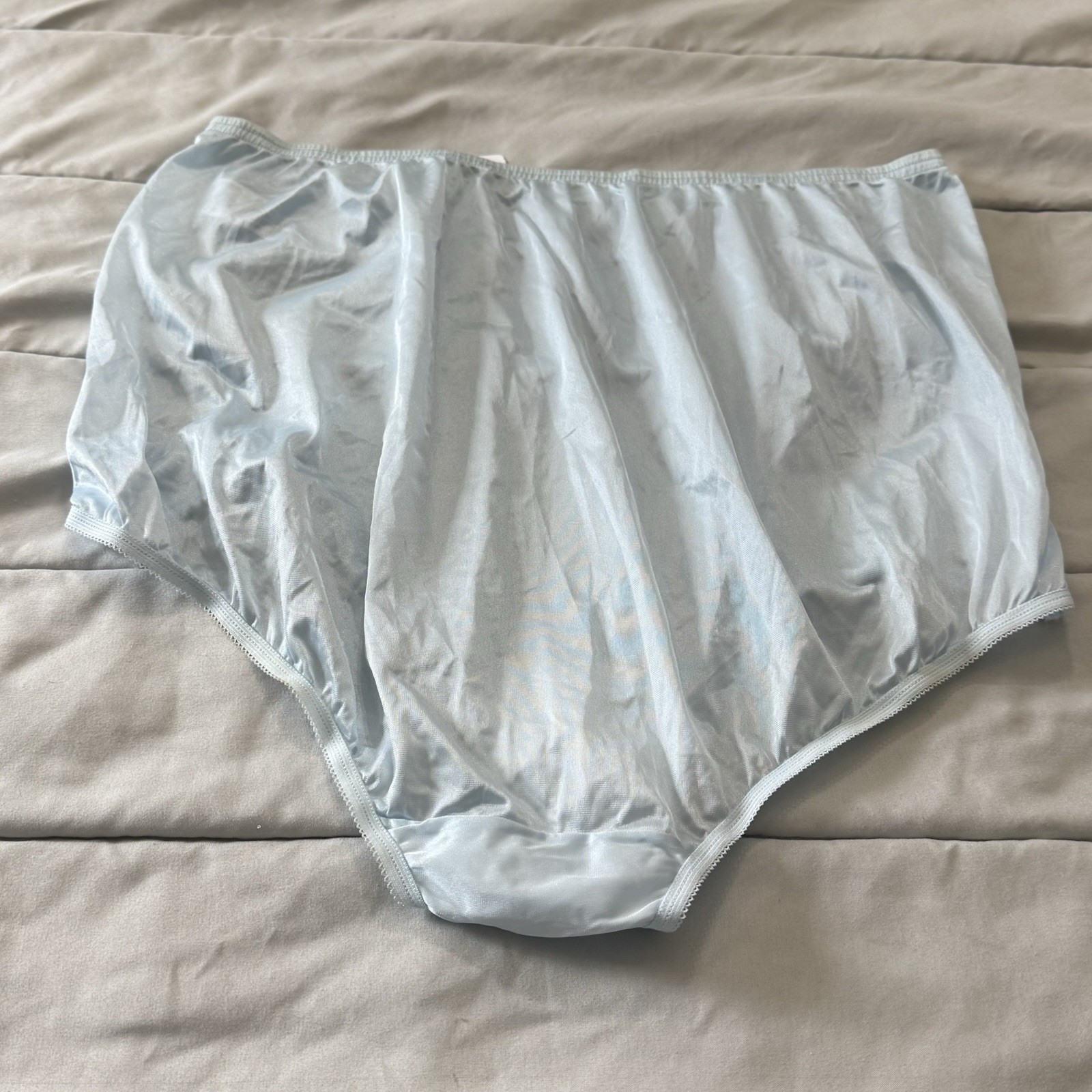 Vanity Fair Nylon Silky Sz 9 2XL Briefs Underwear Granny Panties Blue Panty NEW