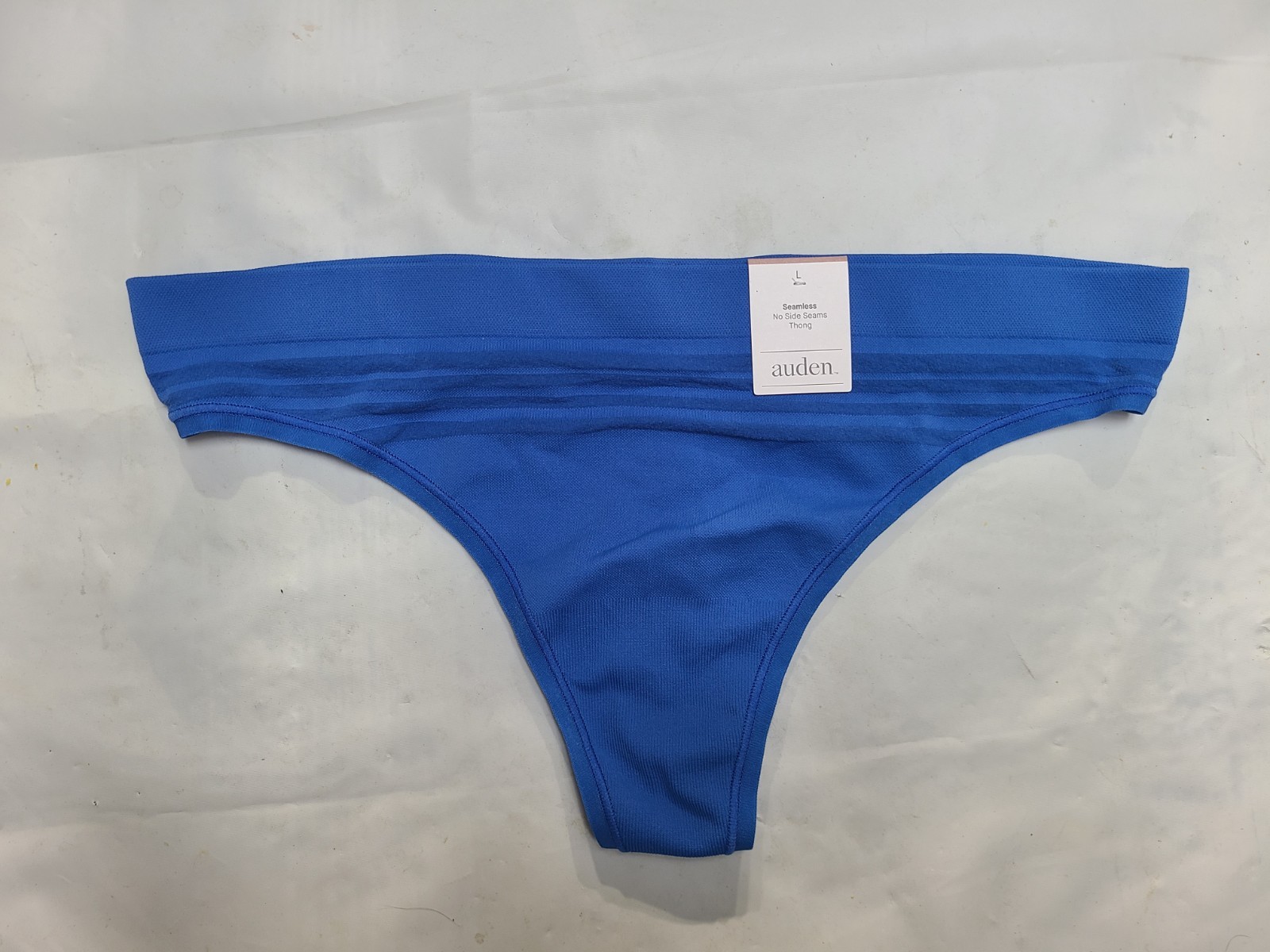 Women’s Seamless Thong Underwear Auden Blue Nylon-Spandex Blend Midweight Size L