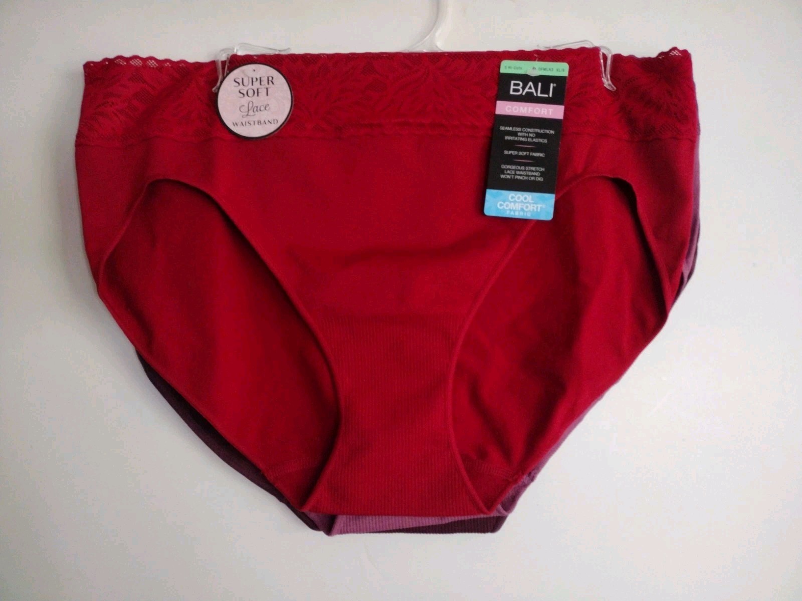 NEW Bali 3 Pair Hi-Cut Cool Comfort Panties XL/8 Multi-Color DFMLH3