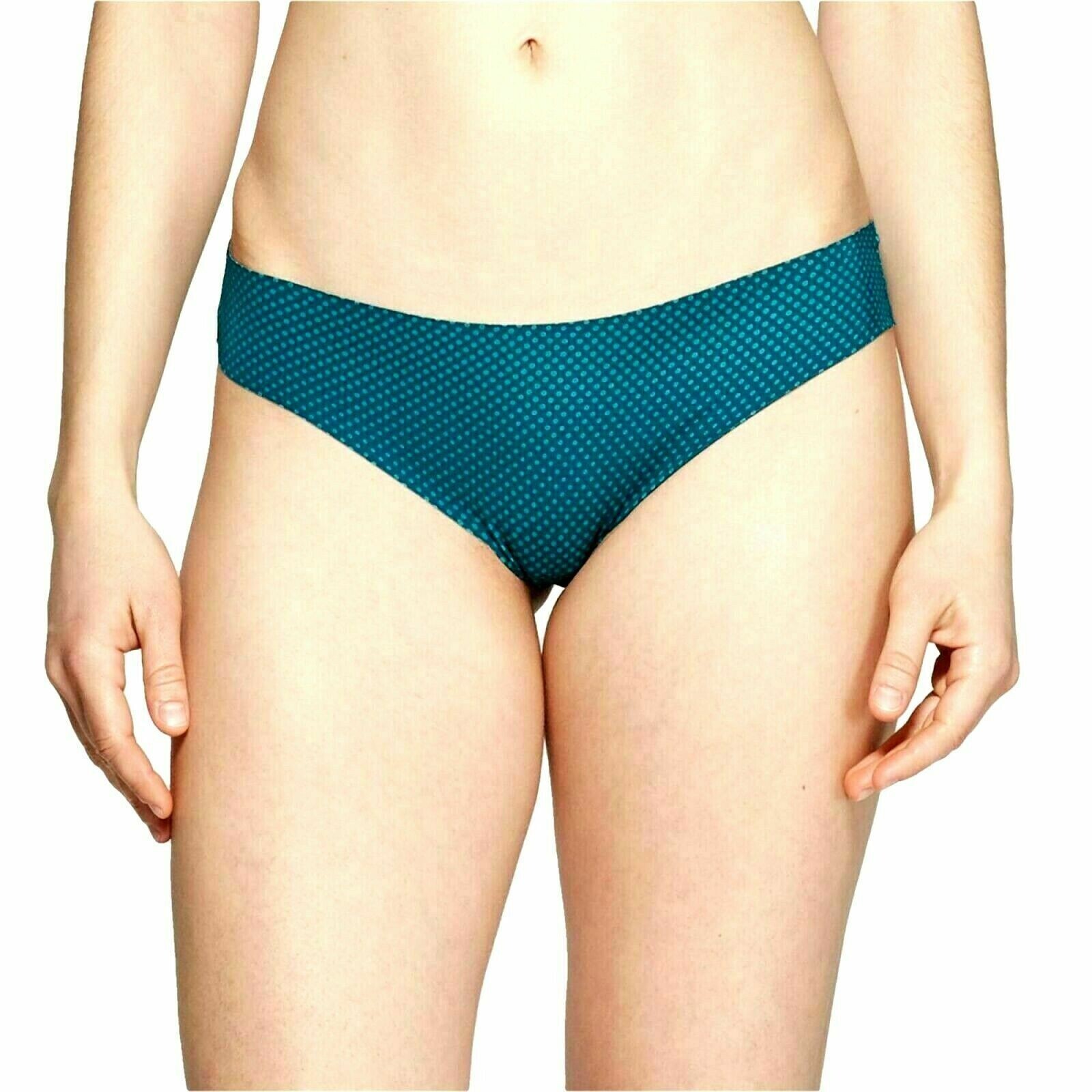 Auden Womens Size XL (16) Invisible Edge Thong Polka Dot Teal Panties