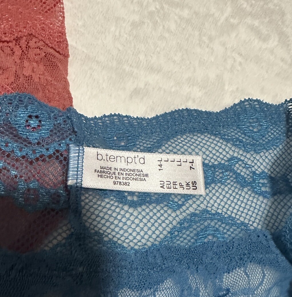 Lot of 2 – B.TEMPT’D Hi-Leg Briefs – Lace – Women’s Size Large / 7 – BRAND NEW!
