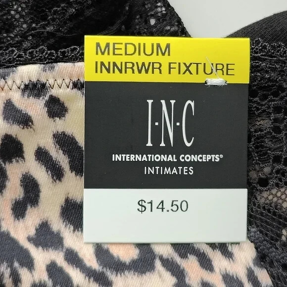 INC International Concepts Satin Micro Thong Panty Cheetah SZ S/M